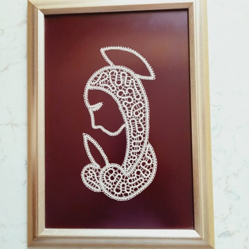 Quadro con merletto tombolo - quadro,