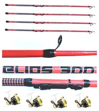 Kit 4 Canne 3Mt Bolognese + Mulinelli Trota Lago Pesca Galleggiante Mare Lago