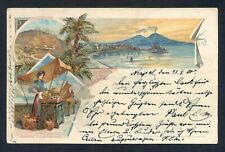 f645  CARTOLINA  RICORDO DI NAPOLI 1900+++