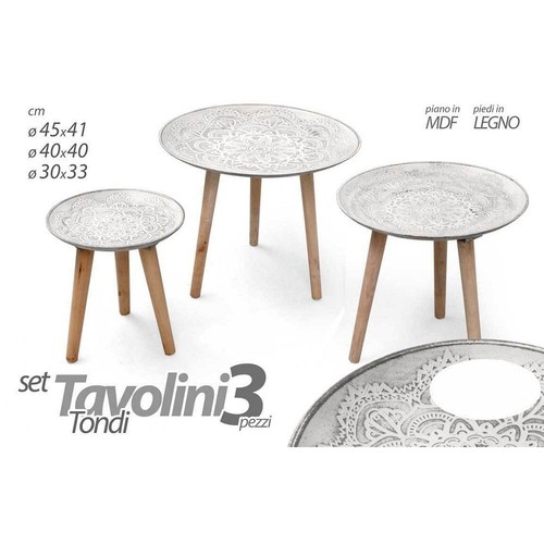 Set tavolini piedi legno - 3,
