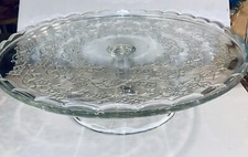 IKEA Glass Cake Stand Floral