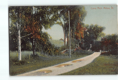 Old vintage postcard camp - vintage,