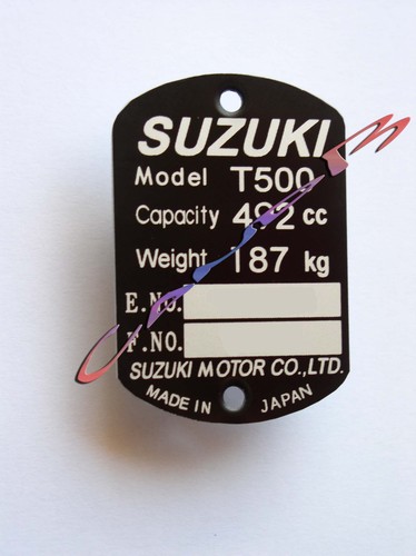 Plaque suzuki t 500 - ,