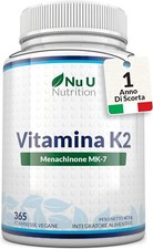 Nu U Nutrition Vitamin K2 MK-7 – 200mcg | 365 Vegan Tablets GMO Free shipping