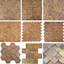 Metallo Rame Piastrelle Mosaico Parete 3D Effetto Piastrelle Bordure