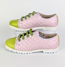 Sneakers Paul Mayer Attitudes Sos verde/lilla vera pelle suola a strappo taglia 7B