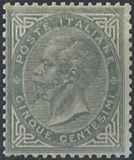 1863 Italia VE II 5c. verde