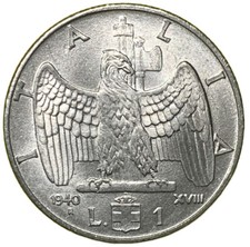 1 LIRA 1940 XVIII - MAGNETICA