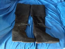 PRADA,stivali neri scamosciati n.39 1/2 .