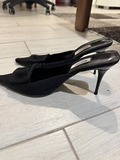 Scarpe Donna Nero Moschino Misura 41 Calza 40 Tacco A Spillo 10 Cm Usate Pochiss