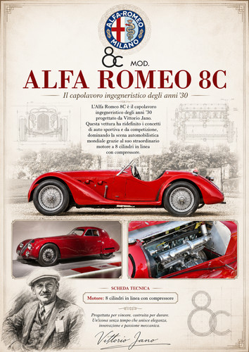 Alfa romeo poster vittorio - 8c,