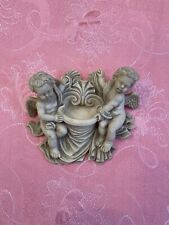 SHABBY CHIC FRENCH COUNTRY ORNATE CHERUBS FOUNTIN/ WALL PLAQUE /FURNITURE MOULD