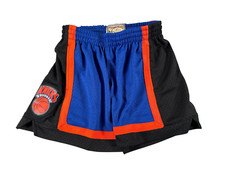 Mitchell & Ness New York Knicks pantaloncino donna XS blu nero logo elasticizzato nuovo con etichetta