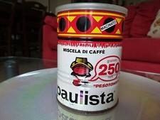 LATTINA PUBBLICITARIO IN LATTA CAFFÈ LAVAZZA PAULISTA 250g VUOTA Anno 1966 