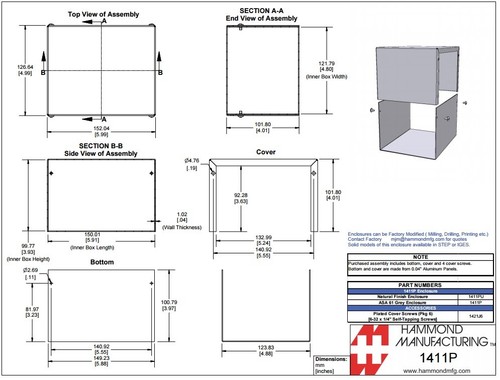 Hammond 1411pu contenitore in - 1411pu,,