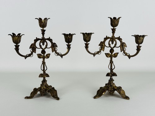 Coppia antichi candelabri - coppia,
