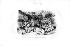 Antique Print GUITAR PLAYER in