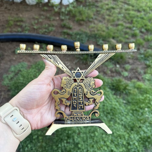 Menorah vintage ottone made - menorah, in