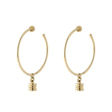 Orecchini Bvlgari B.zero1, oro giallo 18 carati, borchie a cerchio grandi (104242)