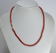 COLLANA  CORALLO ROSSO 4 mm PRIMA SCELTA CHIUSURA IN ORO GIALLO     OGLN 0255-6m