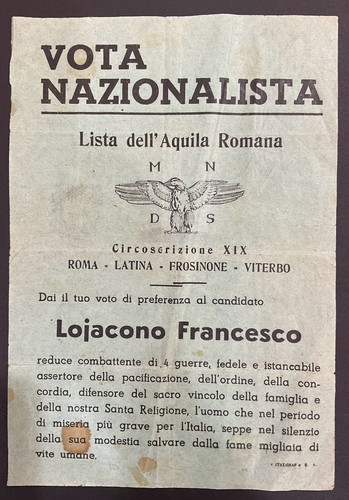 Loiacono vota nazionalista - loiacono, f.