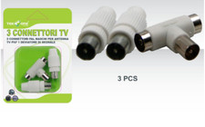 3X CONNETTORI ANTENNA MASCHIO DEVIATORE SEGNALE COLLEGAMENTI PROLUNGHE CAVO TV