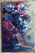 AURELIO BARBALONGA QUADRO DIPINTO AD OLIO SU TELA FIORI CM. 70 X 50 NATURA MORTA