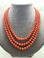 Collana 3 Fili Corallo Rosso