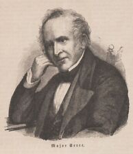 Major Friedrich Anton Serre Ritratto Incisione su Legno Di 1862