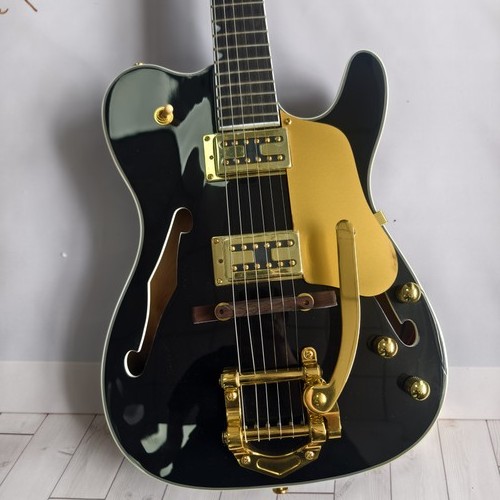 Semi hollow black chitarra - semi, tl