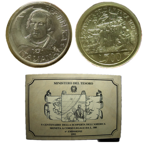 Italia 500 lire 1992 scoperta - italia,