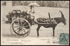 cartolina costumi siciliani CARRETTO DA VINO