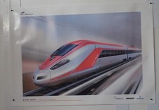 MANIFESTO POSTER STILE BERTONE TRENITALIA TRENO ETR 1000 ANSALDO BREDA