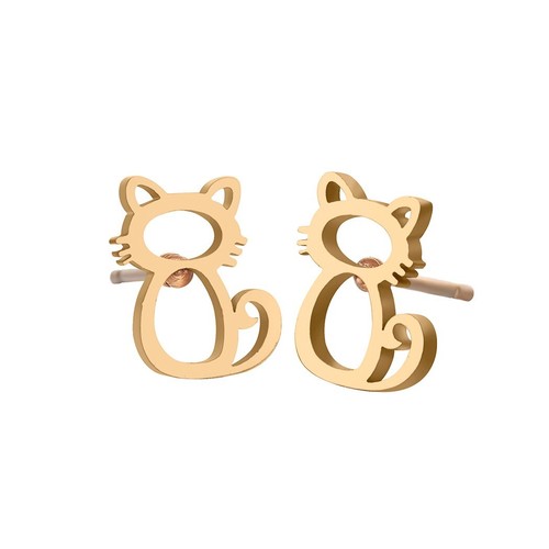 Orecchini gatto animale oro