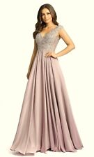 Abito plissettato Mac Duggal vintage lilla paillettes vita impero taglia 6 $598