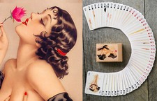 Carte da gioco ~ SPLENDIDE DAME bellissime opere d'arte vintage retrò pin up 066