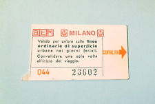 MILANO - MILAN ITALY / Biglietto AUTOBUS primi anni '70 - ATM / 1970s BUS Ticket