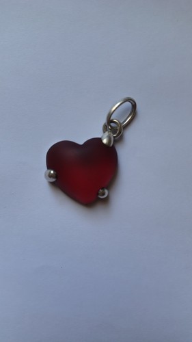 Ciondolo cuore rosso - ciondolo, pomellato