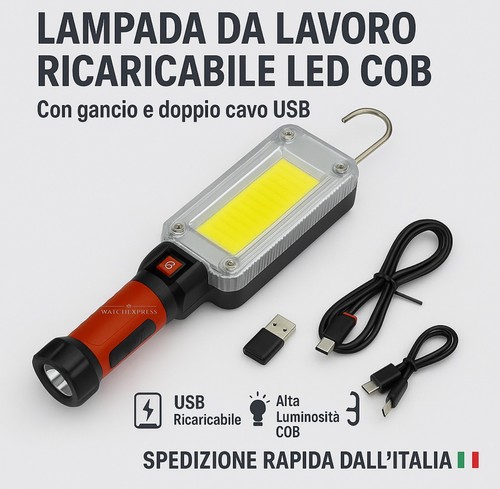 Torcia led ricaricabile - torcia, da