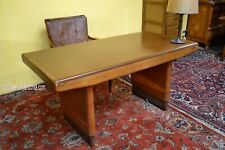 Scrivania direzionale piano in pelle anni 50/60