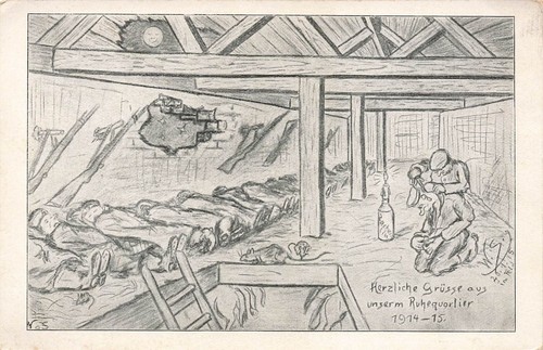 Cartolina ww1 quartiere - ww1,