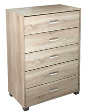 CASSETTIERA SETTIMINO DESIGN MODERNO 5 CASSETTI ROVERE SBIANCATO LEGNO 101*68*40