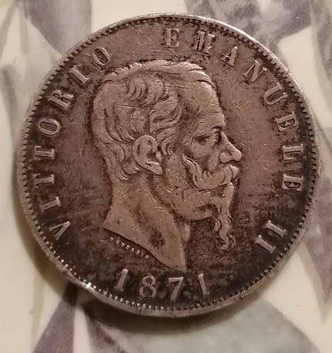 Lire argent 1871 milan - 5,