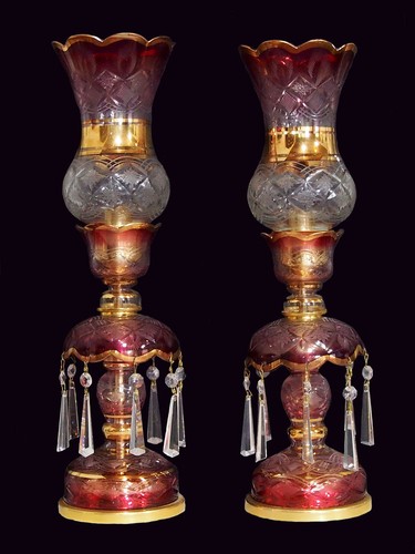 Lampadario antico vetro