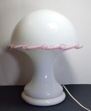 Lampada Tavolo Fungo Vetro Opalino Murano Pasta Vitrea cm40 Venezia Vintage Ital