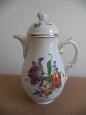 Furstenberg West Germany porcelain caffettiera porcellana bianca decoro floreale