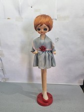 HOLIDAY FAIR BAMBOLA MODA GIAPPONESE IN STOFFA OCCHI GRANDI 1960 JAPAN