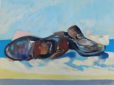 Liberio REGGIANI (Nizza 1931) SCARPE sull'ARENILE Olio su tela cm60x80 anno 1971