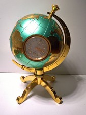 ULTRA RARE VINTAGE ANGELUS GLOBE TABLE CLOCK WHEATHER STATION 1950 CIRCA REF.821