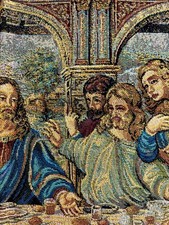 “L’ULTIMA CENA” Grande ARAZZO Foderato (67-106) Splendidi colori e dettagli.